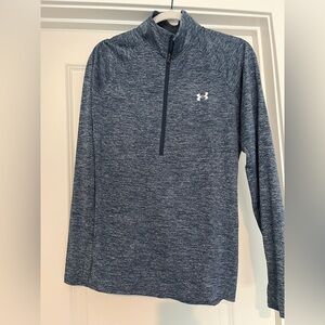 Under Armor Blue Heather Quarter-Zip Pullover